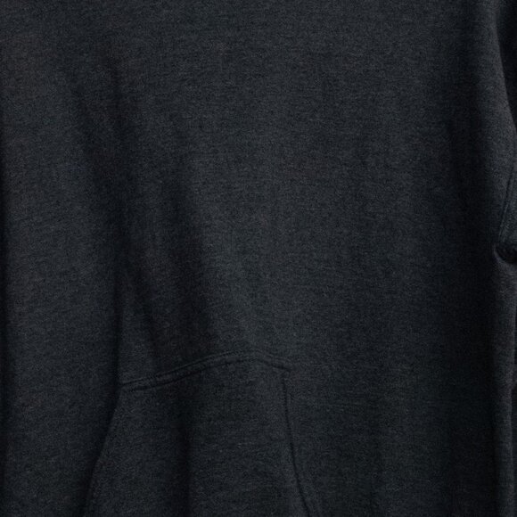 Black Fleece Pullover Hoodie With Front Pocket For Adults - Picture 3 of 8